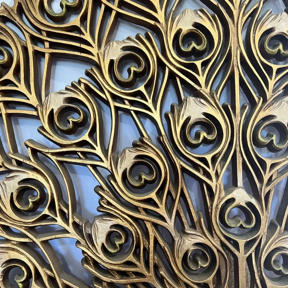 Vintage Dart Industries Gold Peacock Wall Hanging Mid Century Modern Art 33x30